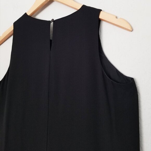Eileen Fisher 100% Silk Georgette Crepe Round Neck Dress Black Petite XS PP $349 - Picture 14 of 14